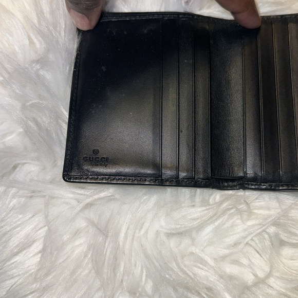 Auth GUCCI GG Canvas Bifold Wallet Purse Black Hardware Gold Unisex GUC - Picture 12 of 14
